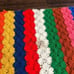 Vintage Handmade Crochet Rainbow Afghan Blanket Multicolor Wavy Stripes 54x64