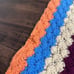 Vintage Handmade Crochet Rainbow Afghan Blanket Multicolor Wavy Stripes 54x64