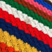Vintage Handmade Crochet Rainbow Afghan Blanket Multicolor Wavy Stripes 54x64