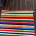Vintage Handmade Crochet Rainbow Afghan Blanket Multicolor Wavy Stripes 54x64