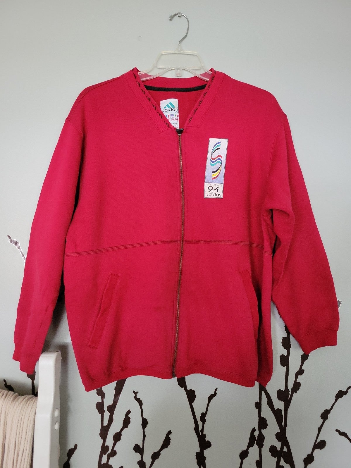 . VINTAGE Adidas Sweatjacket Full Zip Lillehammer Olympics 1994 Sz L B4