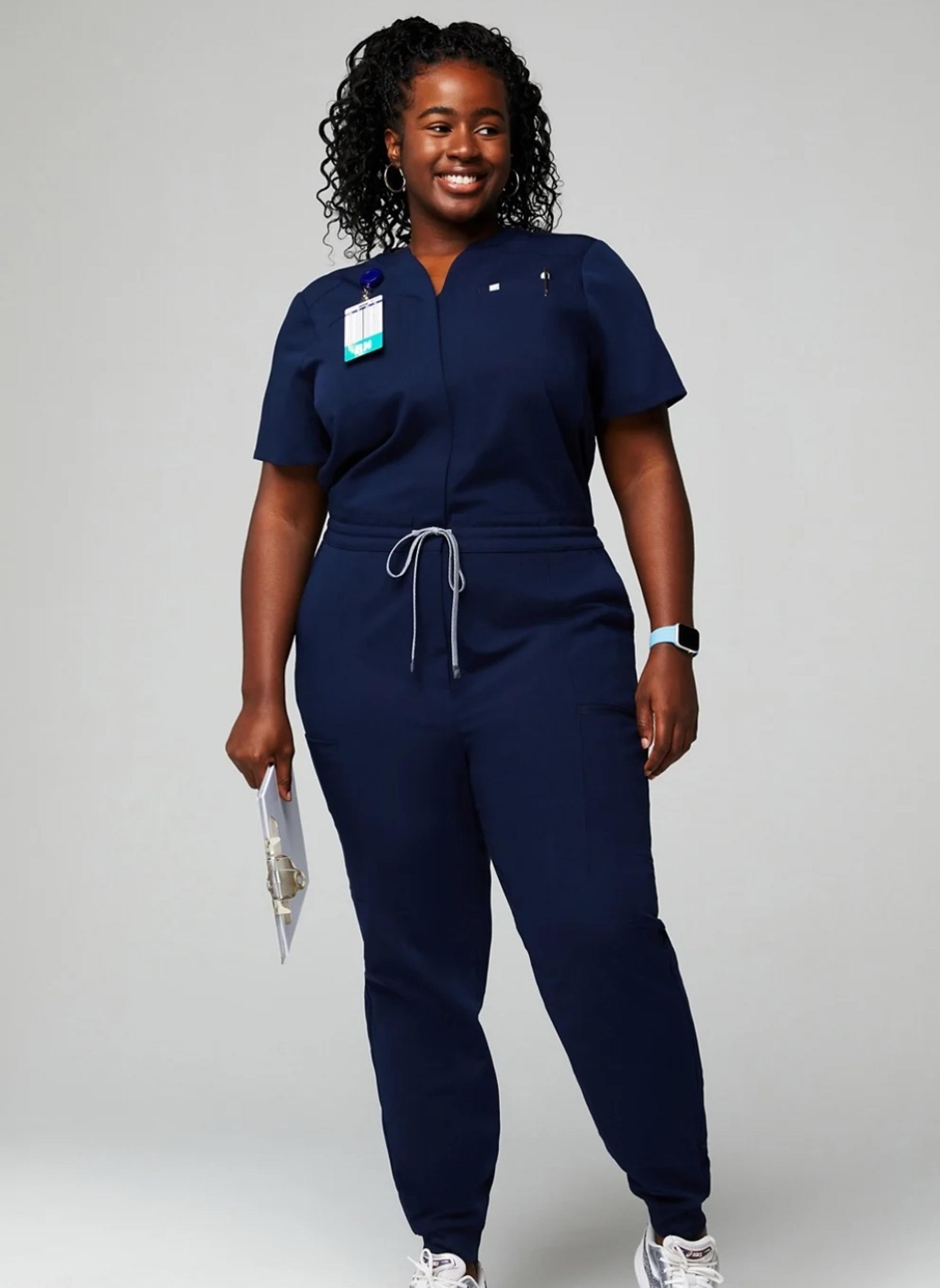 Fabletics Empower Scrub Jumpsuit Navy Blue