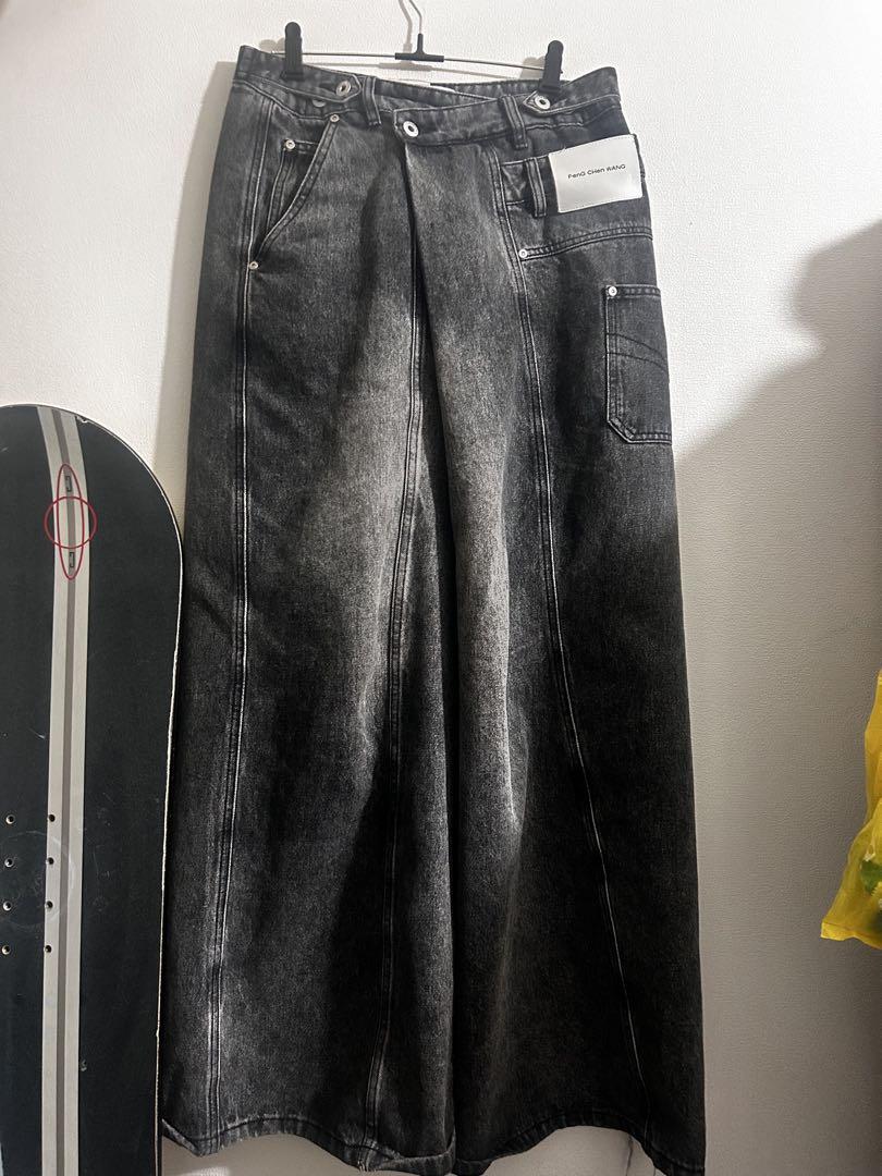 ASYMETRIC WIDE LEG JEANS by FenG CHen WANG