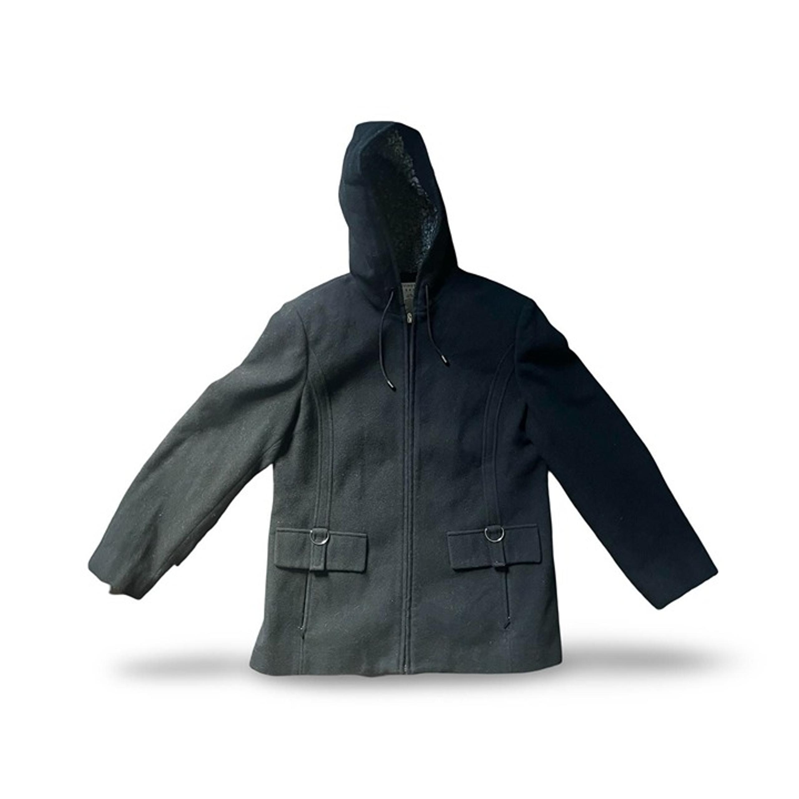 Covington Womens Black Wool Peacoat Jacket Coat Size Large