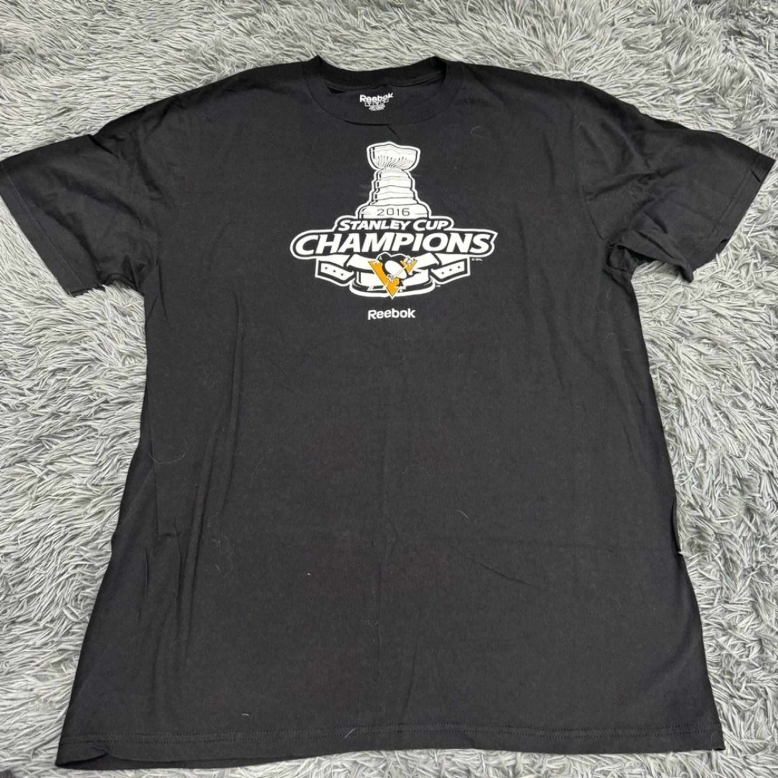 Reebok Stanley Cup Championship 2016 Pittsburgh Penguins T-Shirt Size Large