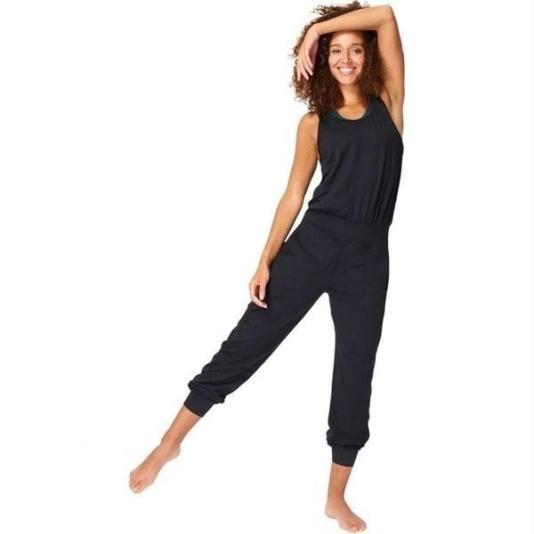 Sweaty Betty Gary Black Scoop Neck Athletic Jogger Jumpsuit NWT Size Extra Large