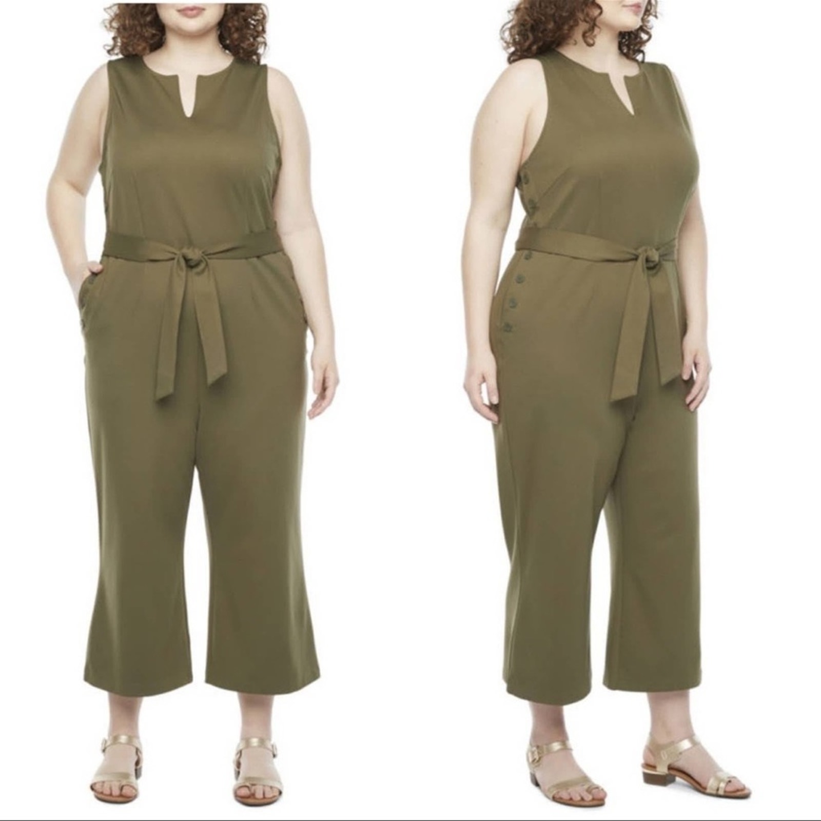 NWT Liz Claiborne Olive Grove Tank Jumpsuit Size 12