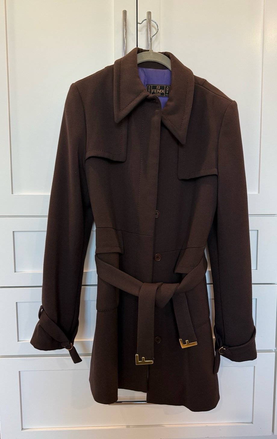 Fendi brown belted coat