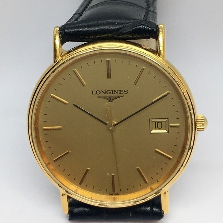 LONGINES L.263.2 MEN'S GOLD PLATED VINTAGE DATE WATCH SWISS MADE QUARTZ E984