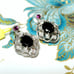 black sterling silver scrollwork earring