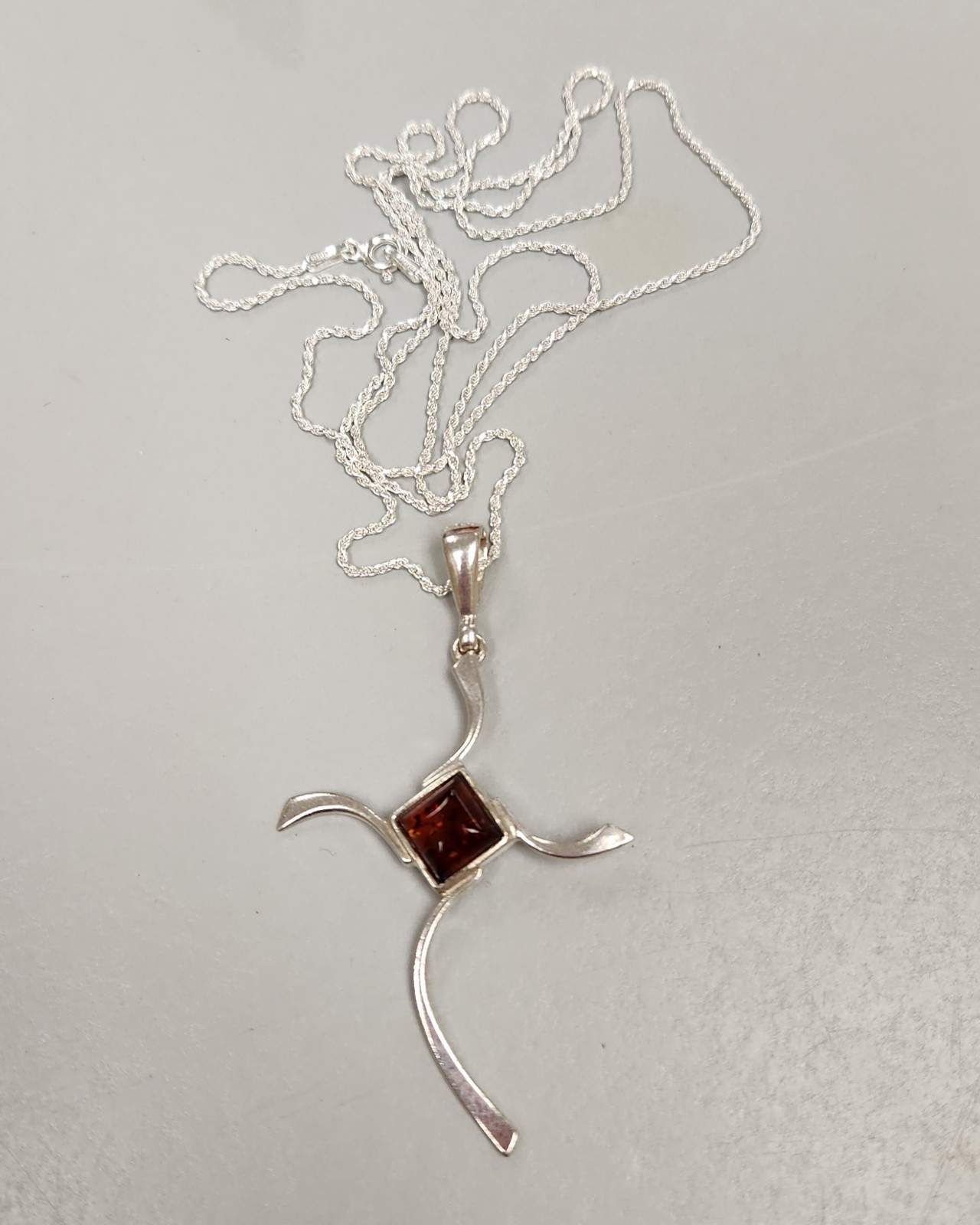 Baltic amber cross pendant necklace