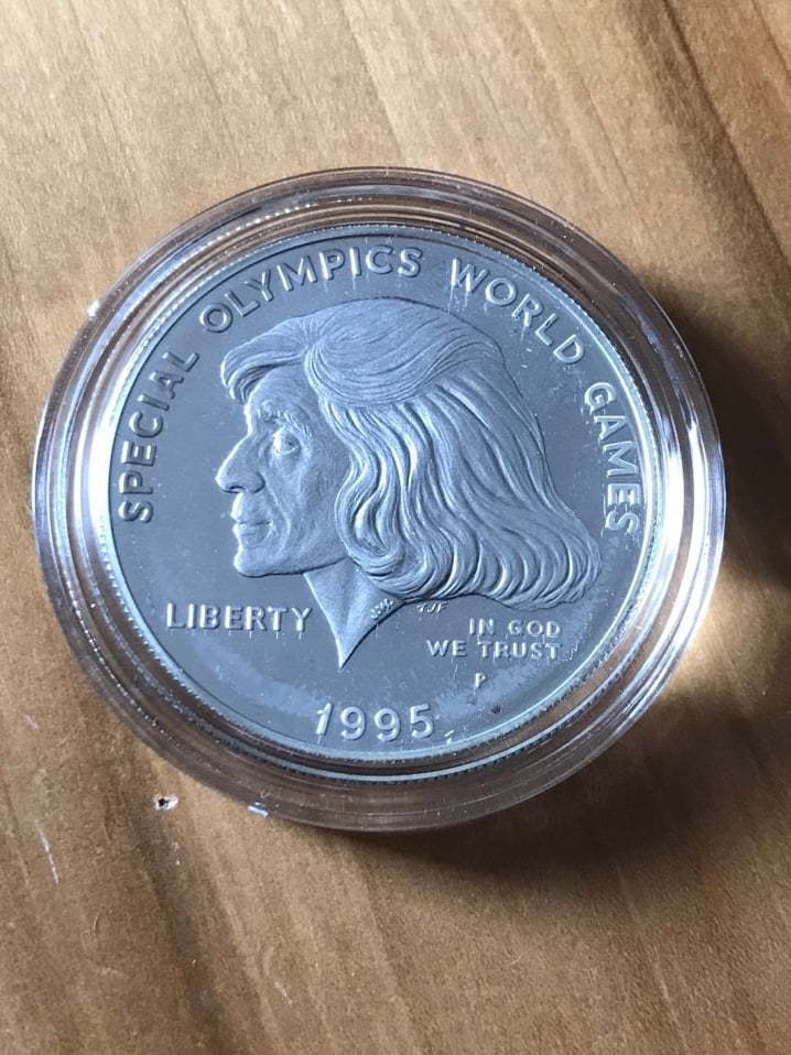 1995 Special Olympics Proof Silver Dollar Coin