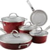 Cookware Pots and Pans Set, 9 Piece, Sienna Red -8zs6