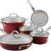 Cookware Pots and Pans Set, 9 Piece, Sienna Red -8zs6