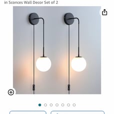 Brand new plug in wall sconce 2 pack