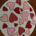 4 beautiful beaded pink and red hearts placemats