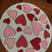 4 beautiful beaded pink and red hearts placemats