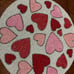 4 beautiful beaded pink and red hearts placemats