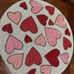 4 beautiful beaded pink and red hearts placemats