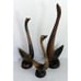 Vintage MCM Carved Teak Wood GEESE Set of 3 Mid Century Danish on Base Sleek