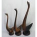 Vintage MCM Carved Teak Wood GEESE Set of 3 Mid Century Danish on Base Sleek