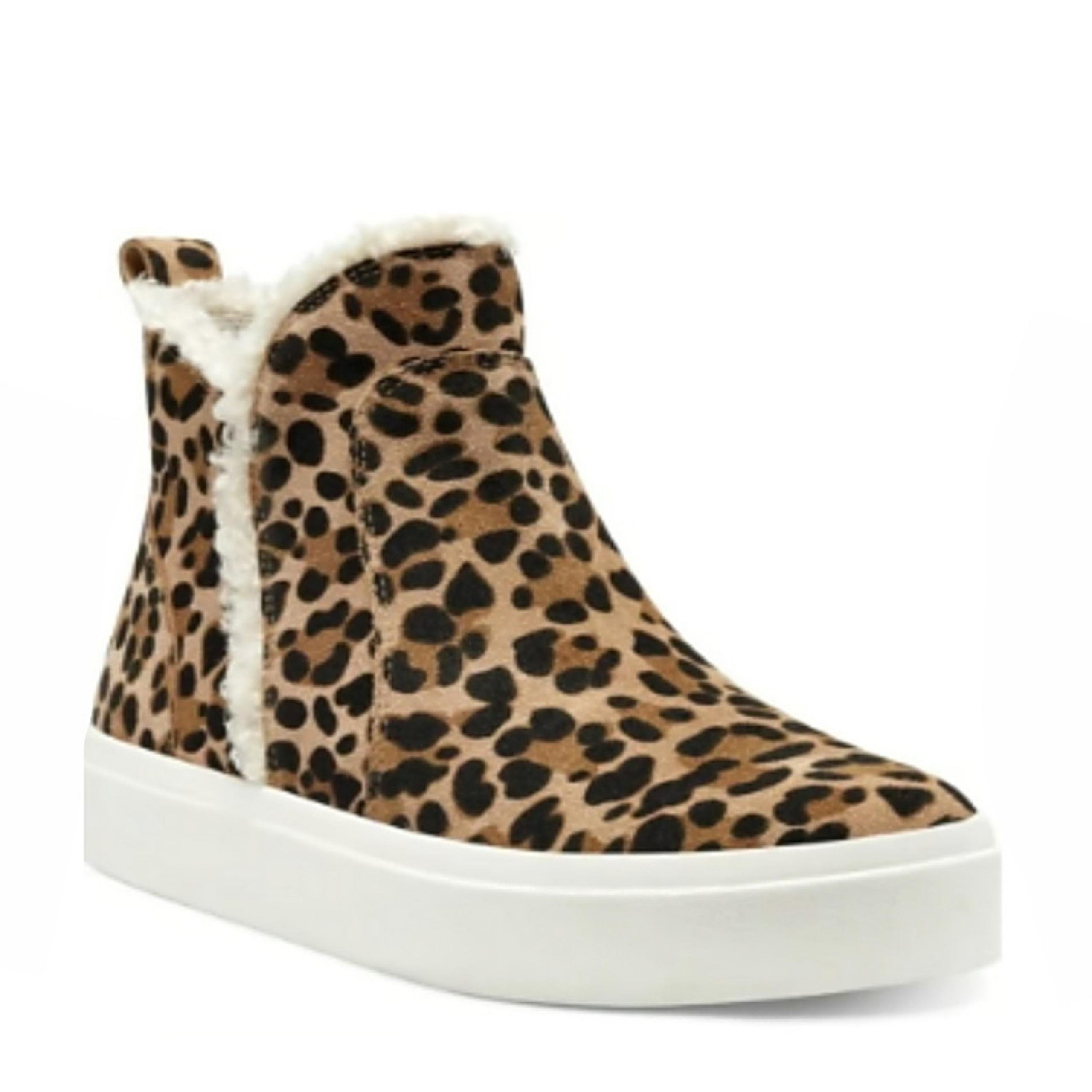Sole Society Teagan Leopard Print Leather High Top Sneakers Womens Size 7
