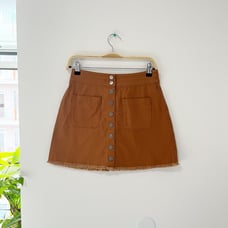 Madewell Rust Orange High-Waist Snap Skirt Size 4