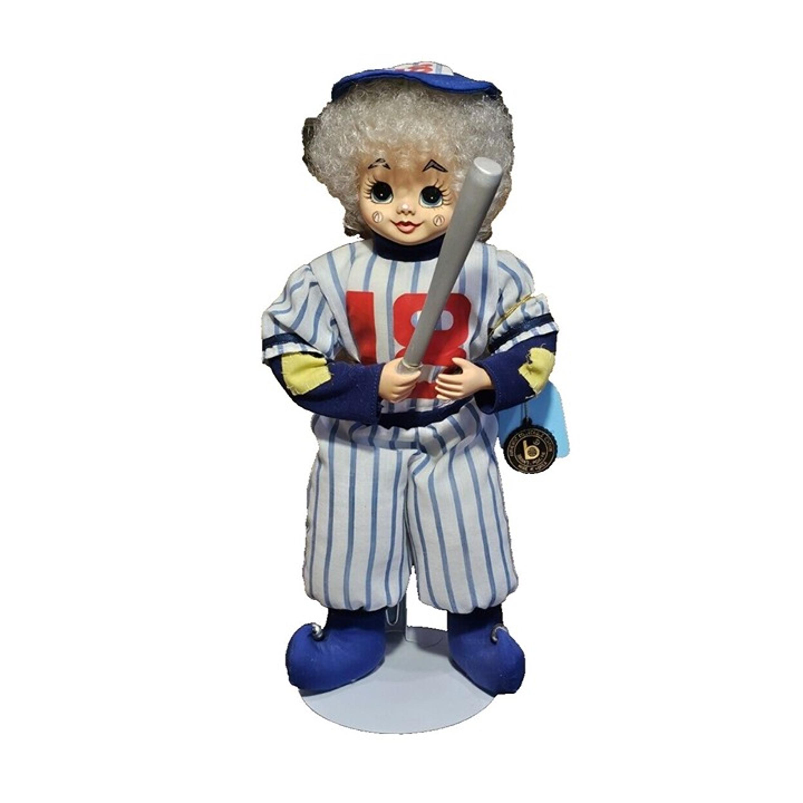 VINTAGE BRINN'S 1990 BASEBALL PLAYER Doll May Calendar Clown Collectors Edition