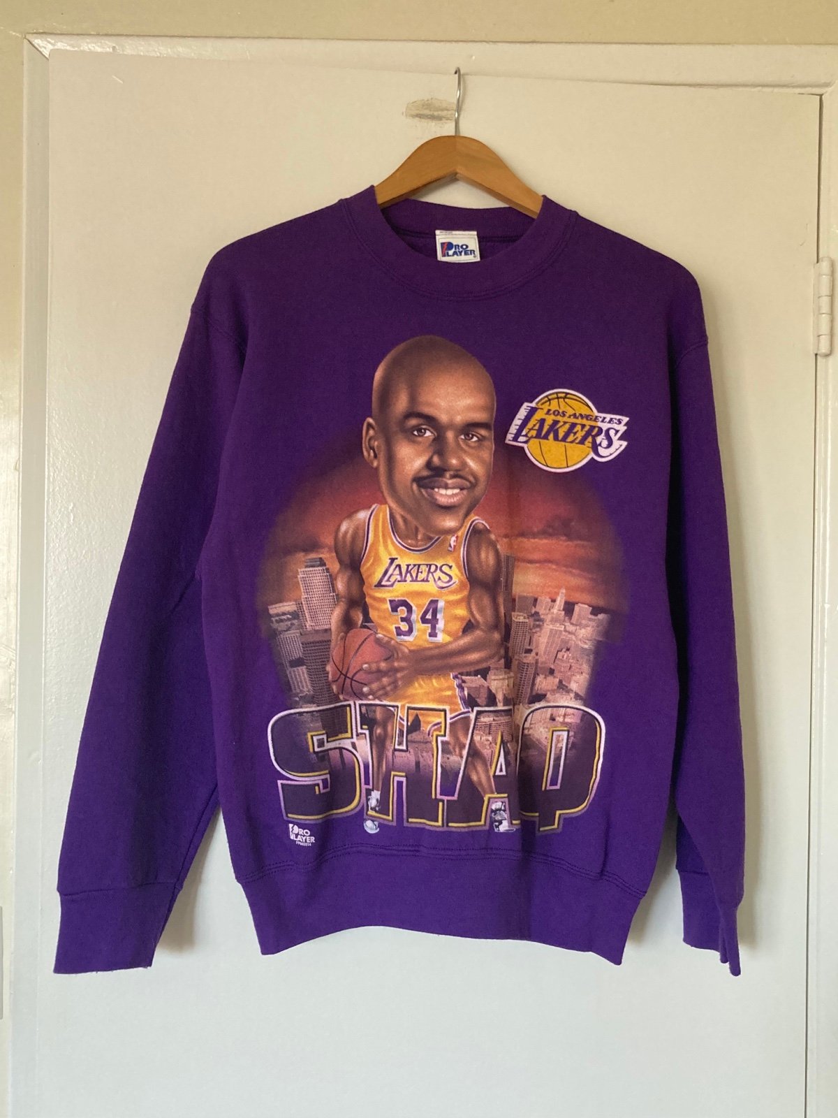 Vintage PRO PLAYER SHAQUILLE ONEAL Shaq crewneck pullover sweater Sz M LAKERS