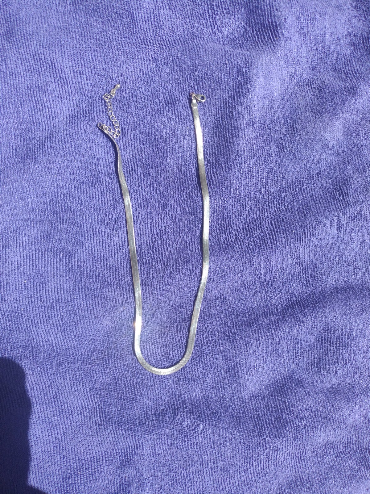 Rhodium plated Herringbone Necklace