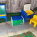 Little Tikes easel toybox + lid DOLL art