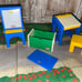 Little Tikes easel toybox + lid DOLL art