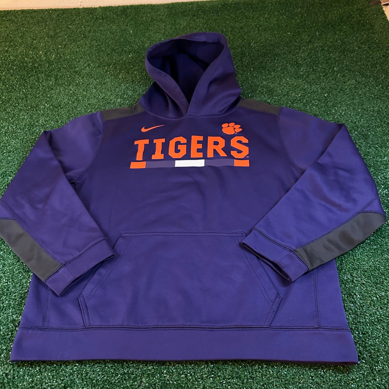 Nike Clemson Tigers Dri-FIT Hoodie Pullover Sweatshirt Athletic Purple Womens XL