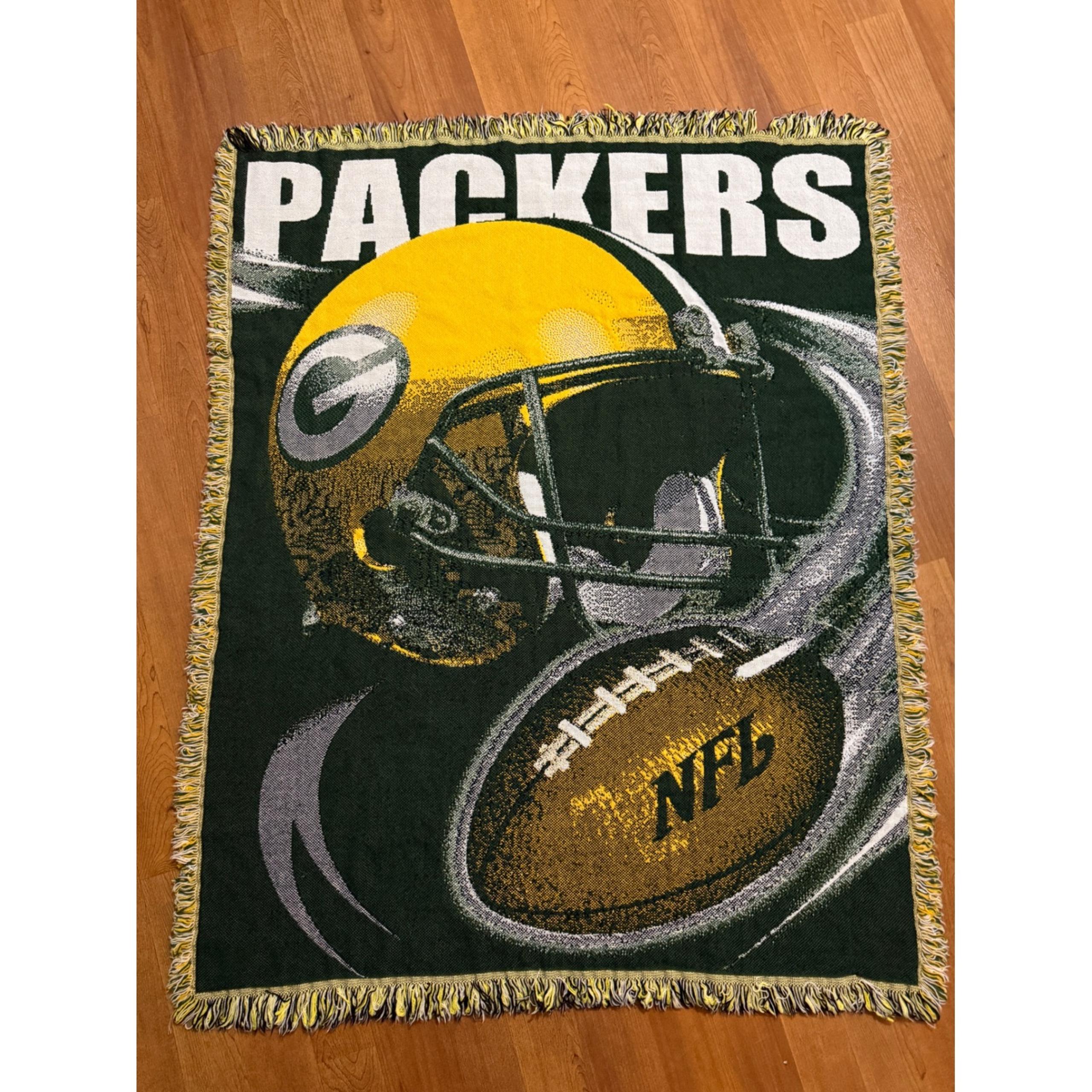 The Northwest Company Packers NFL Throw Blanket Woven Tapestry Football USA Made