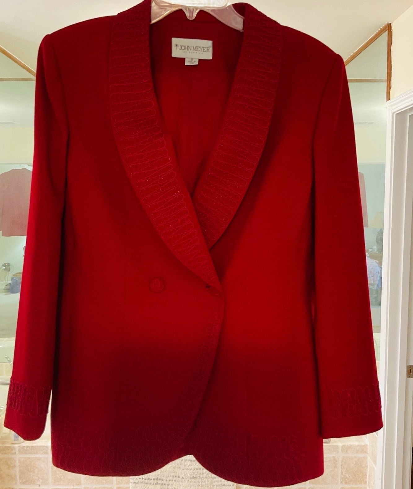 Office to evening John Meyer Claret Skirt Suit, Size 10