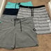 Lot Of 3 Hurley Swim Trunks Size 38 Gray Blue Inseams Vary