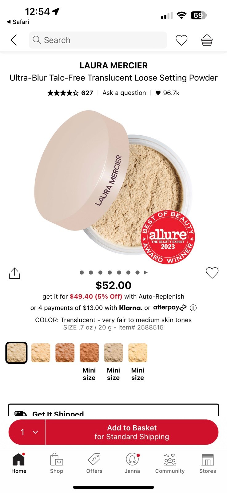 laura mercier translucent setting powder