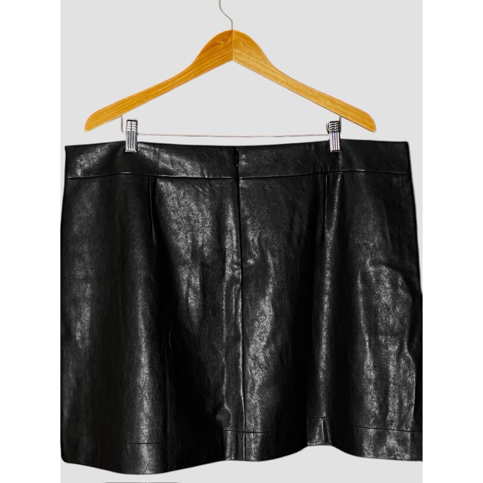 J CREW BLACK VEGAN FAUX LEATHER ALINE SKIRT PLUS SIZE 22 NWT