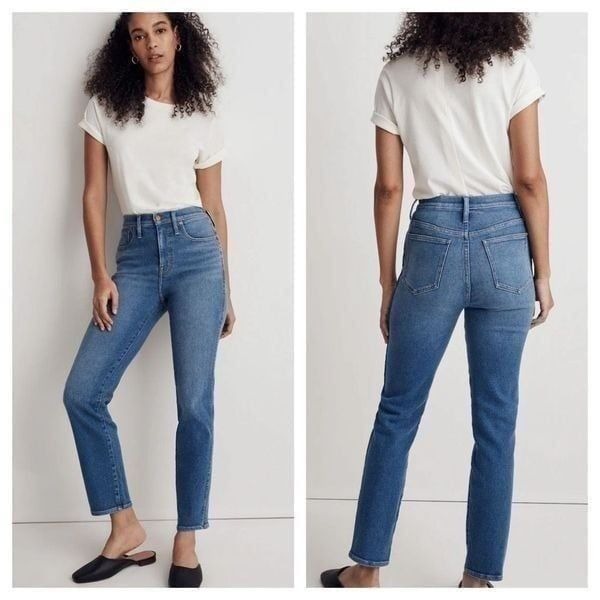Madewell Stovepipe Straight Leg High Rise stretch denim jeans sz 29