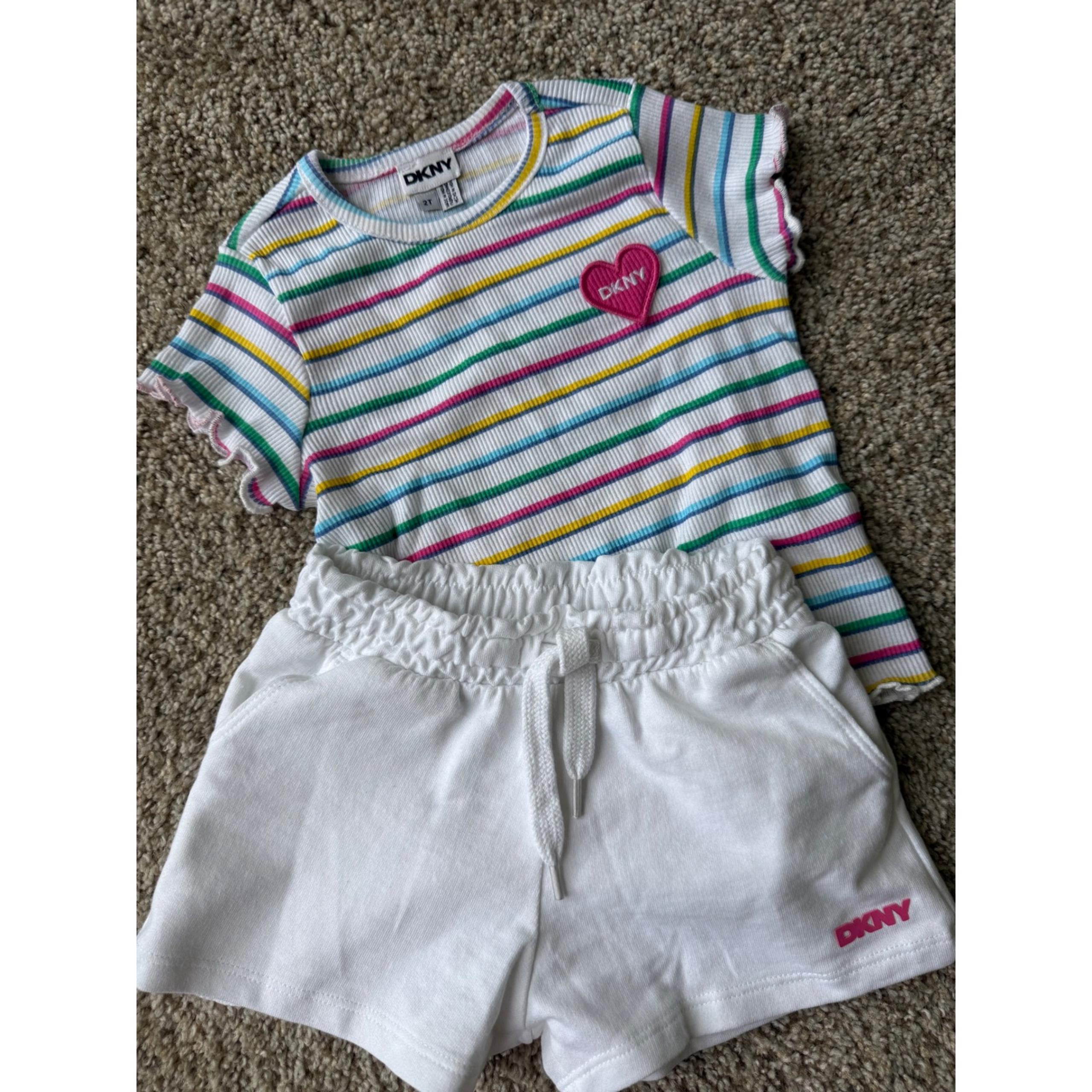 DKNY tee shorts matching set toddler baby girl 2T new