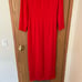 Vintage Christian Dior 100% Silk Red Maxi Dress V-neck