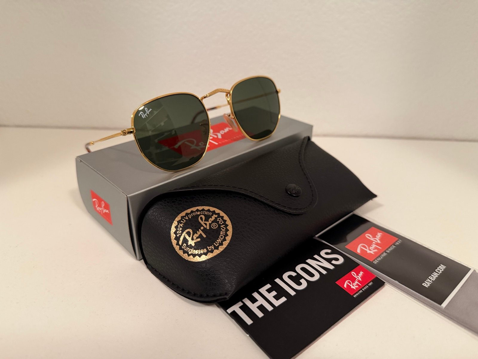Ray-Ban Hexagonal Gold Green 51 mm