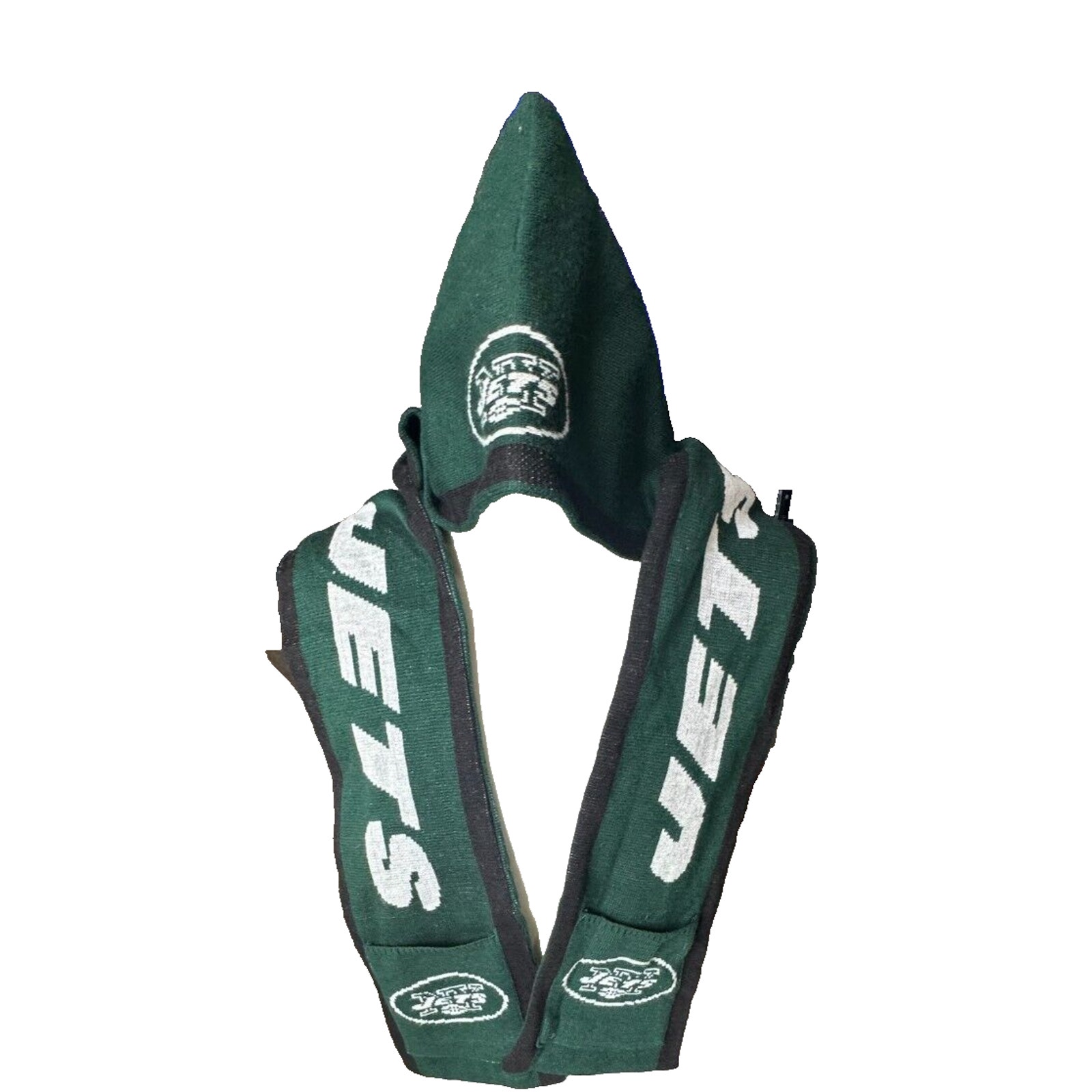 Forever Collectibles New York Jets Knit Made in USA Hat Scarve Hand Pockets Vint