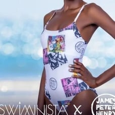 Swimnista James Peter Henry White One-Piece Bathing Suit | Size L