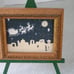 Original Oil Painting OOAK Santa over Bethlehem on a midnight blue sky