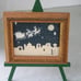 Original Oil Painting OOAK Santa over Bethlehem on a midnight blue sky