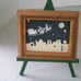 Original Oil Painting OOAK Santa over Bethlehem on a midnight blue sky