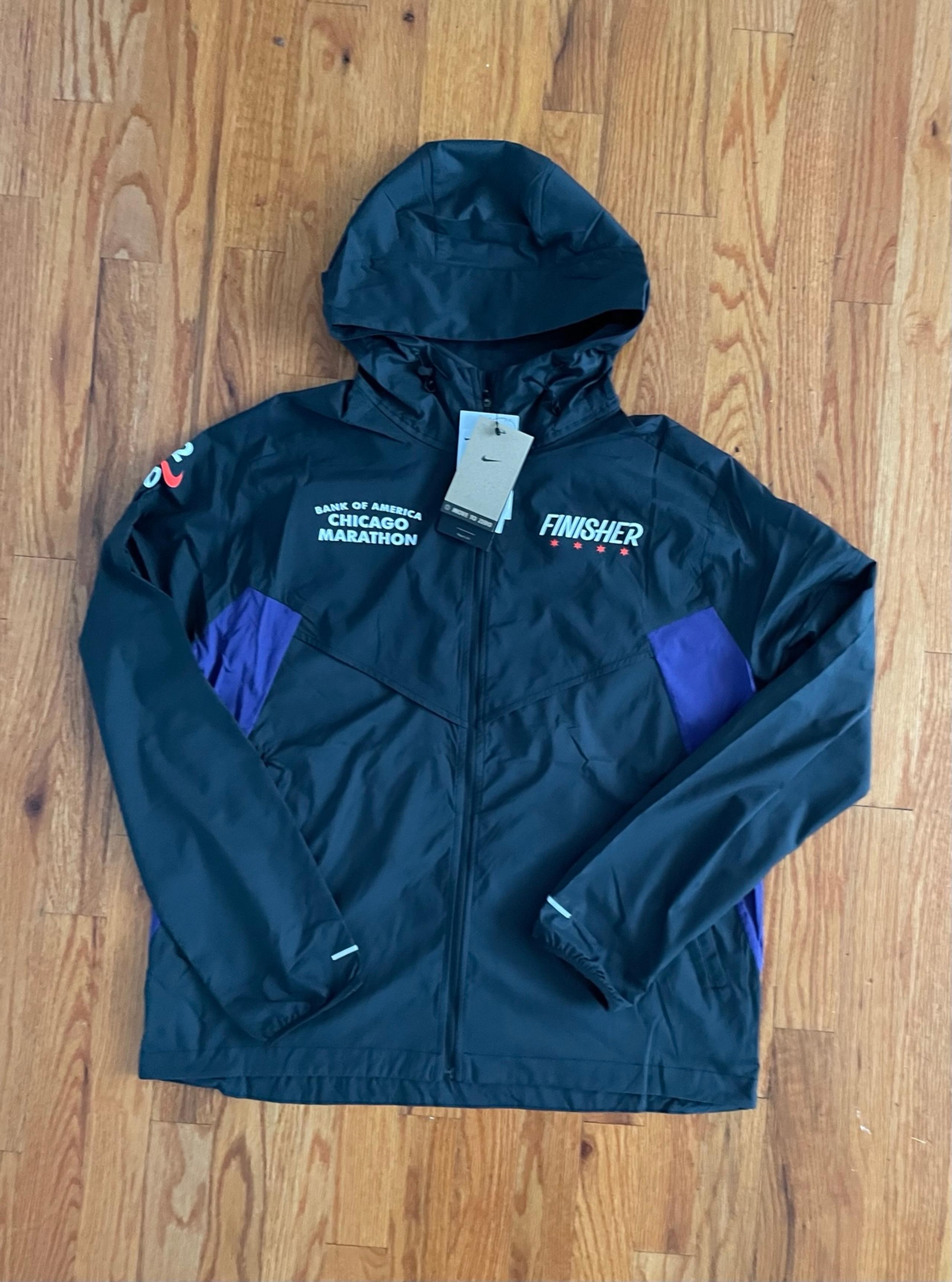 (Large) 2024 Chicago Marathon Windrunner Running Jacket Black Packable $125 - Nike