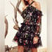 Alexis Adeline Embroidered Open Shoulders Mini Floral Dress Size Small