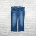 AYR Women's The POP Jeans frayed Crop Denim Jeans in blue size 34S